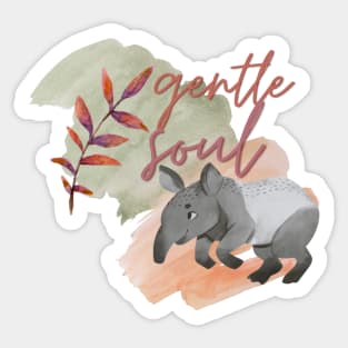 Gentle Soul Watercolour Tapir Sticker